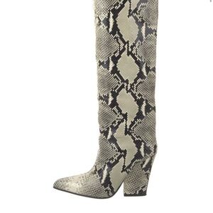 Snakeskin Pattern Women's Boots with DUST BAG! Very “Khaite” !